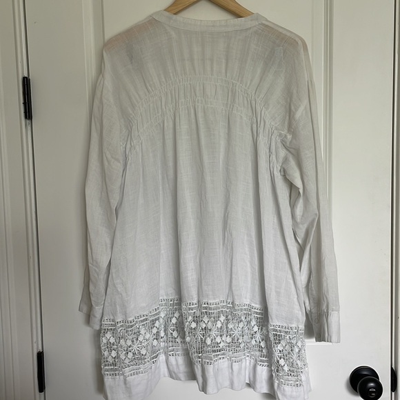 Free People Women’s Lightweight Front Button Tunic White M - Picture 6 of 8